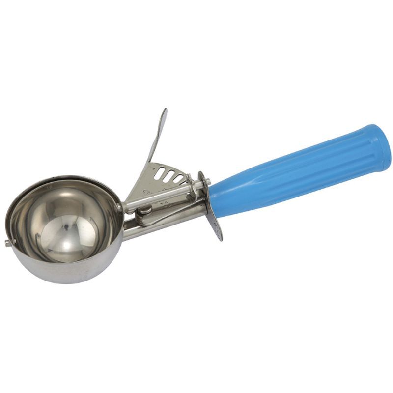 Blue Stainless Steel Ice Cream Disher with Plastic Handle, 2.75 oz