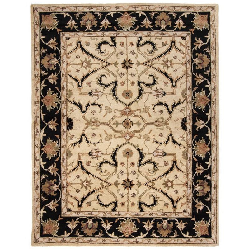 Heritage Ivory and Black Hand-Tufted Wool Area Rug