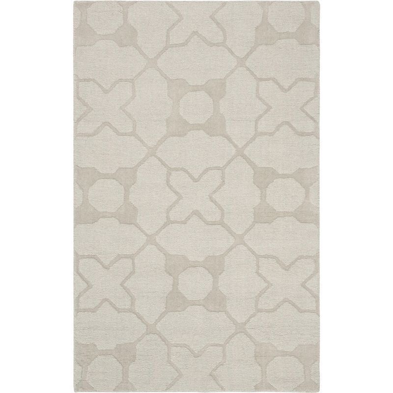 Gray Hand-Tufted Wool Geometric Area Rug, 3' x 5'