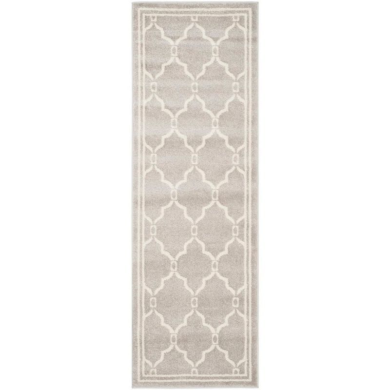 Elysian Light Grey/Ivory Hand-Knotted Synthetic 2'3" x 15' Runner Rug