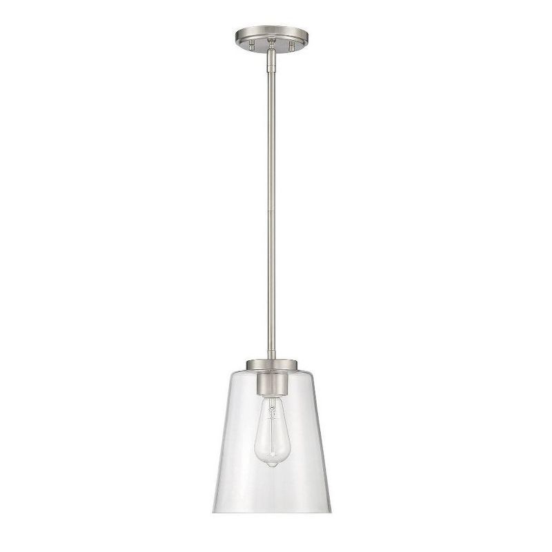 Calhoun Satin Nickel Glass Mini Pendant Light