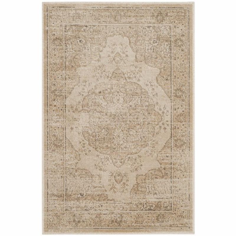 Creme Hand-knotted Viscose Vintage Area Rug