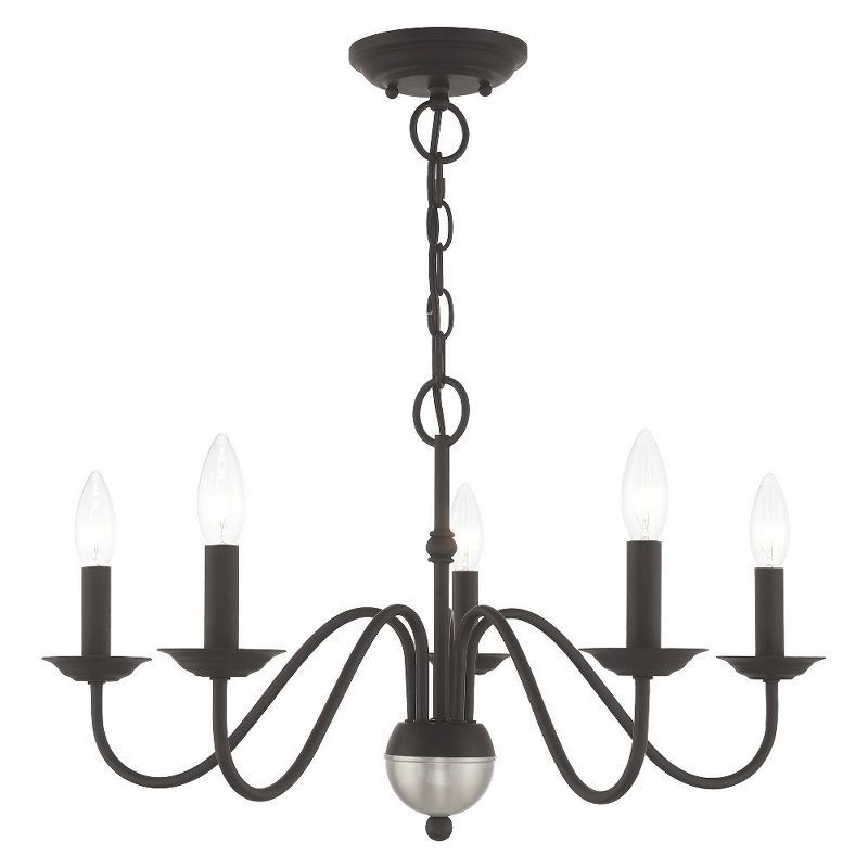 Windsor Elegance 5-Light Candelabra Chandelier in Black Steel