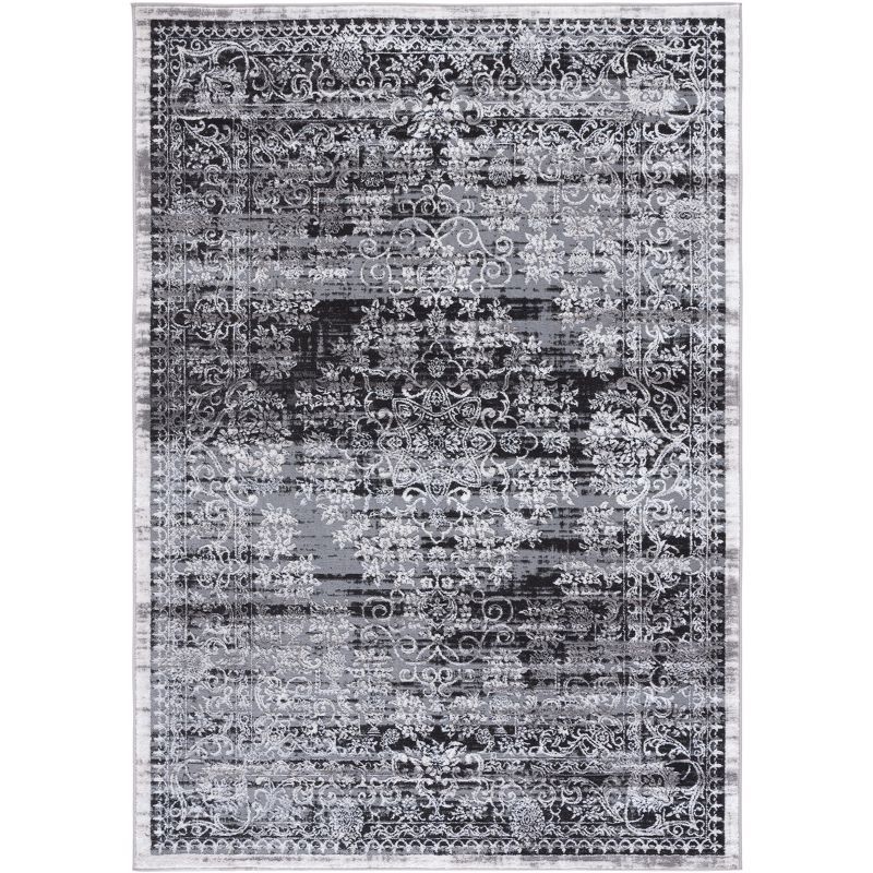 Amelia Charcoal Synthetic Low Pile Area Rug