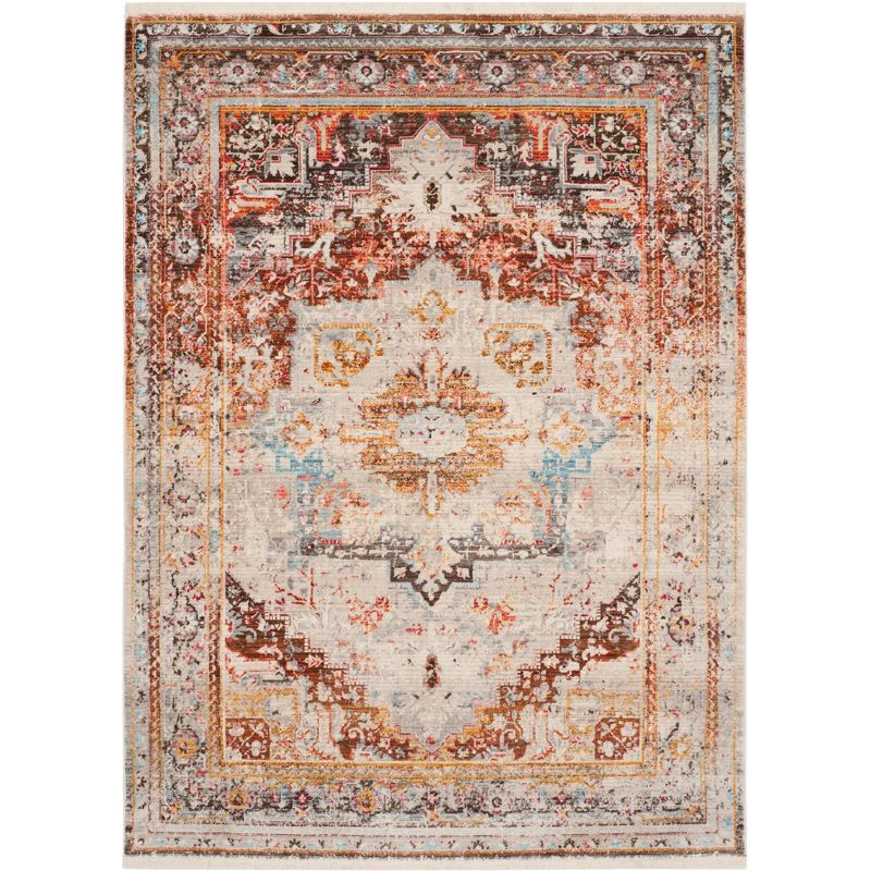 Vintage Persian Cream and Multi Synthetic Area Rug