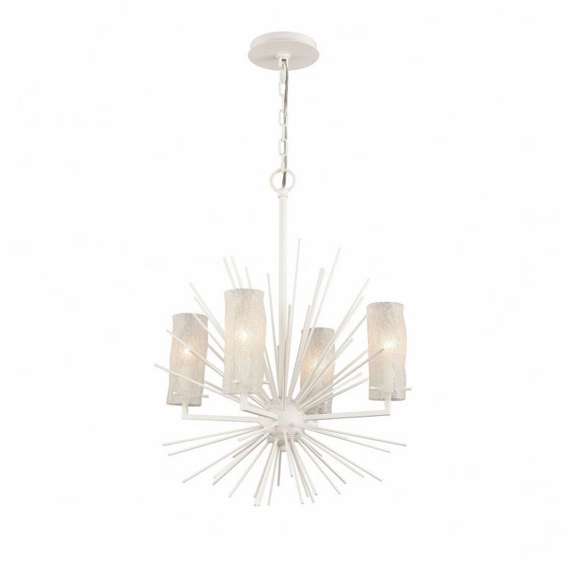 White Coral Sputnik 4-Light Chandelier with Scavo Glass