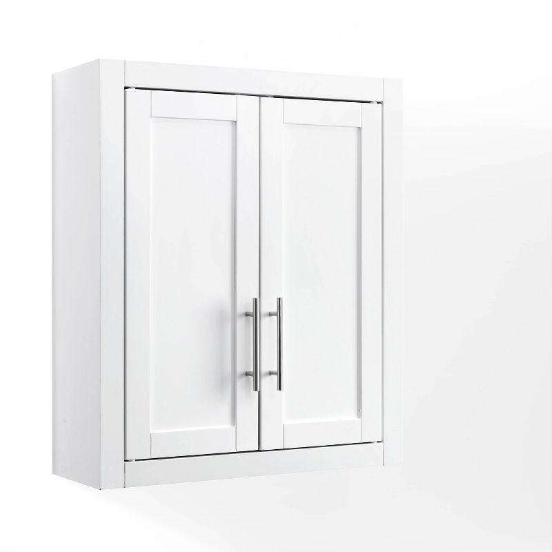 Savannah 31" White MDF Wall-Mounted Bathroom Cabinet with Chrome Hardware