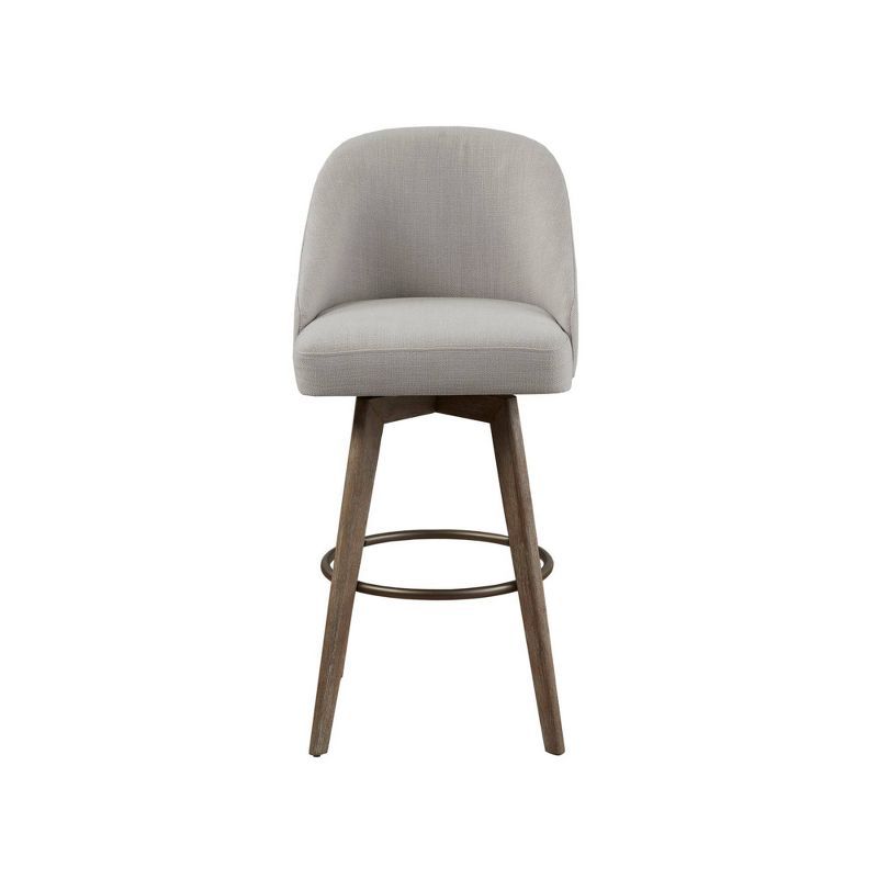 Gray Wood and Metal Swivel Counter Height Barstool