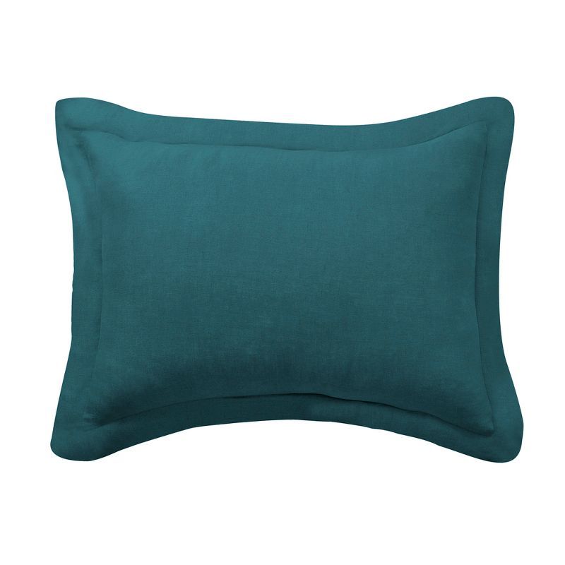 Teal Blue King Size Pre-Washed Linen Sham