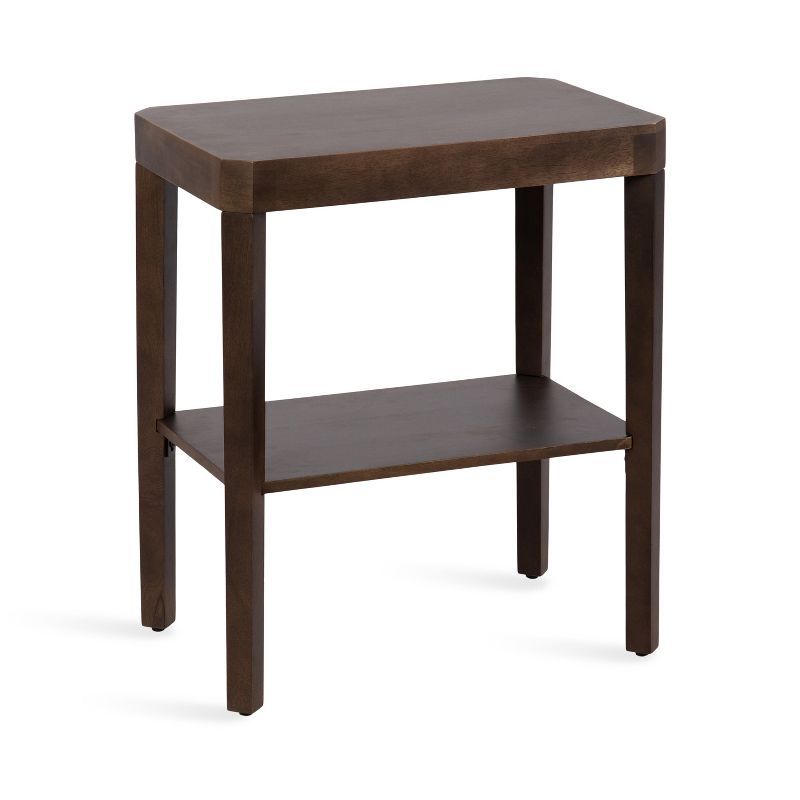 Talcott Dark Brown Mango Wood Rectangular Side Table, 22x14x26