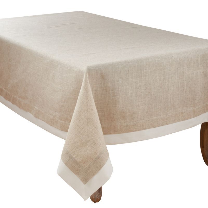 Natural Double Layer Rectangular Fabric Tablecloth