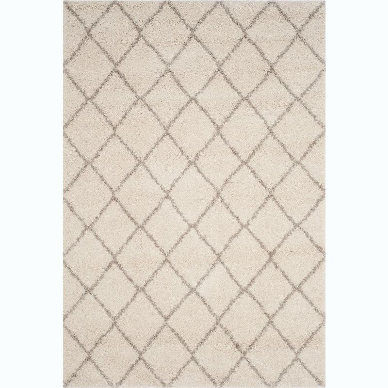 Ivory Beige 54'' Washable Tufted Shag Rug, Synthetic Easy Care