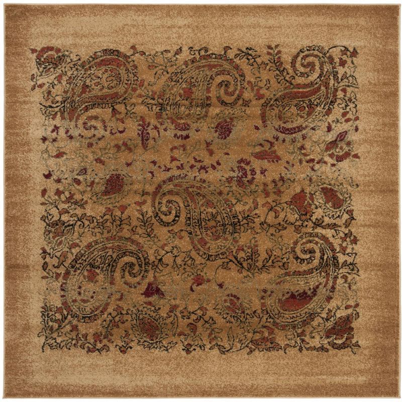 Lyndhurst Beige and Multi Paisley Square Area Rug