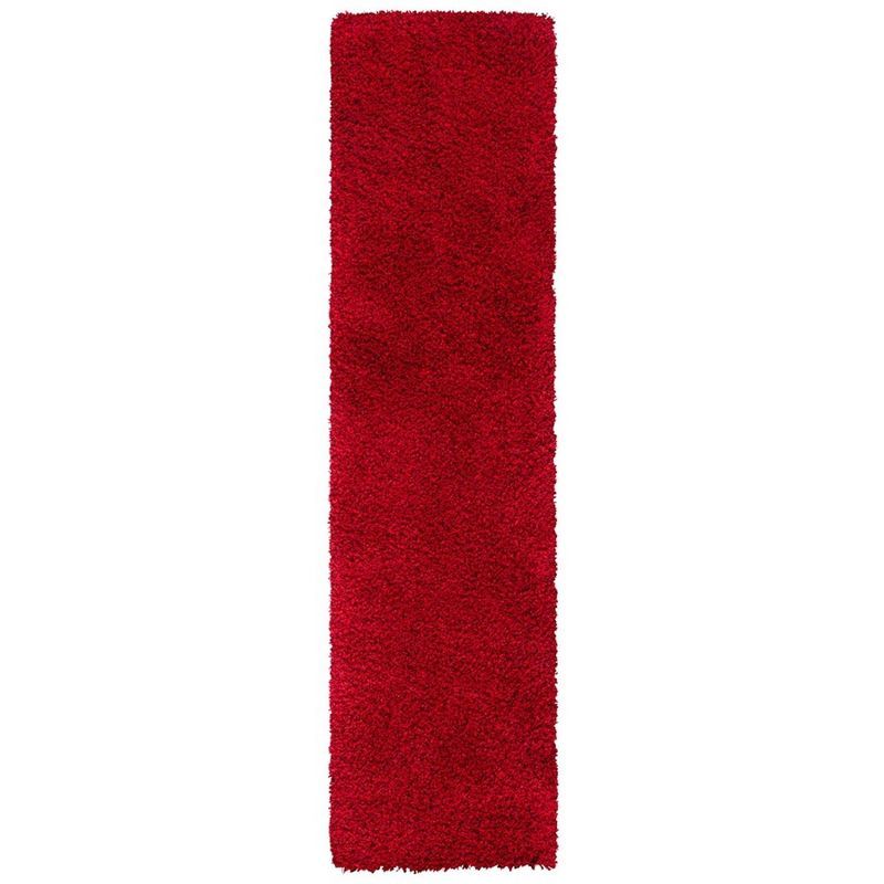 Red Tufted Handmade Shag Runner Rug 2'3" x 7'