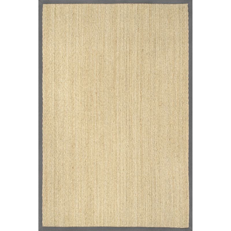 Larnaca Herringbone Dark Gray 5' x 8' Seagrass Area Rug