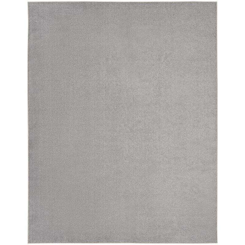 Silver Grey Synthetic 8' x 10' Easy Care Rectangular Rug