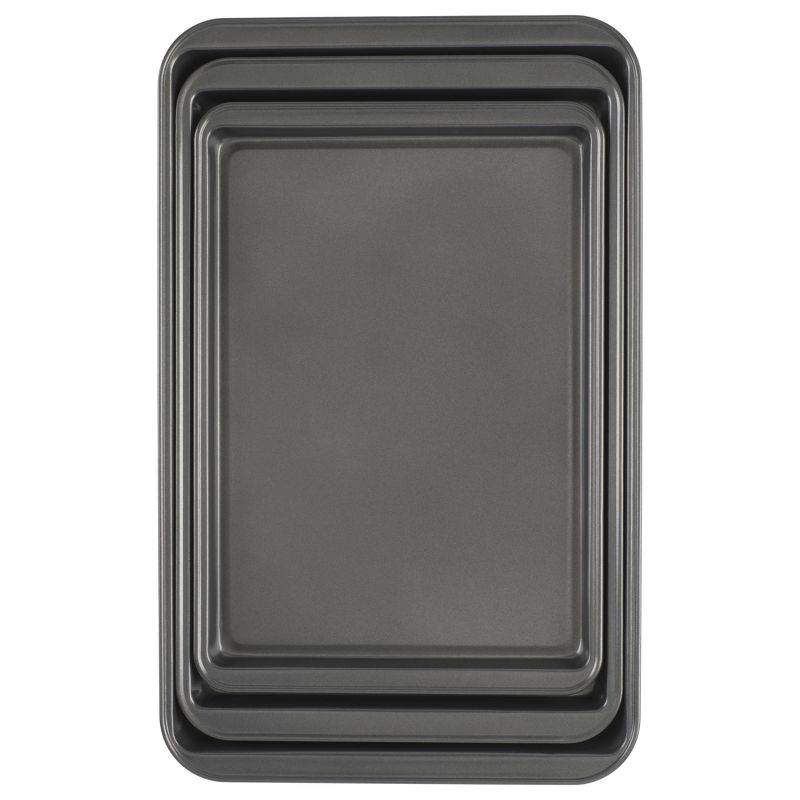 GoodCook Dark Gray Nonstick Carbon Steel 3-Piece Sheet Pan Set