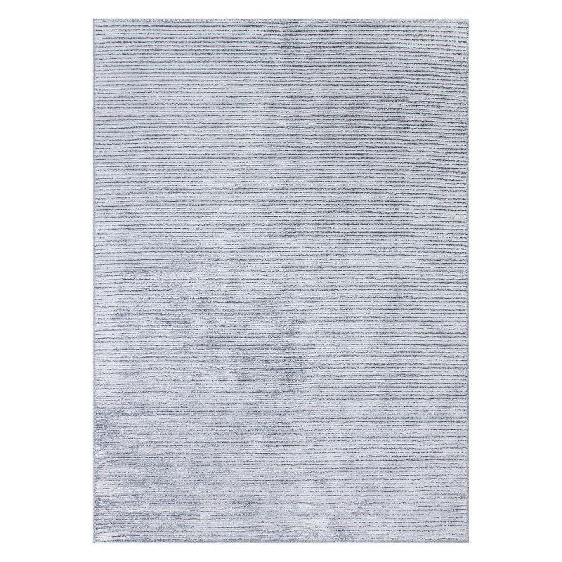 Gray Stripe Flat Woven Machine Washable Area Rug 3'3"x5'