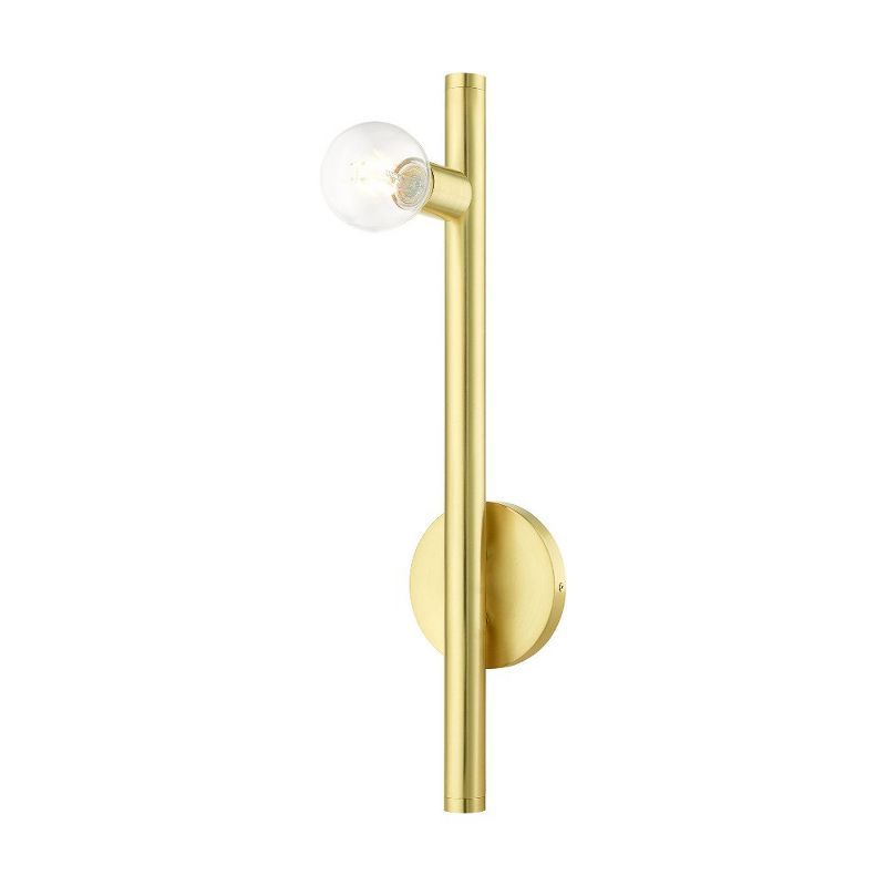 Bannister Satin Brass Asymmetrical 1-Light Wall Sconce