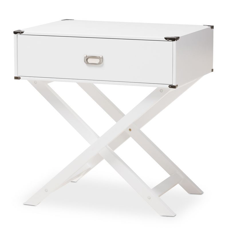 Curtice Contemporary White 1-Drawer Wooden Nightstand