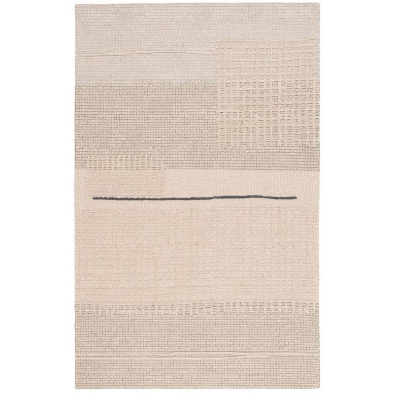 Gray 4' x 6' Hand Tufted Wool Area Rug