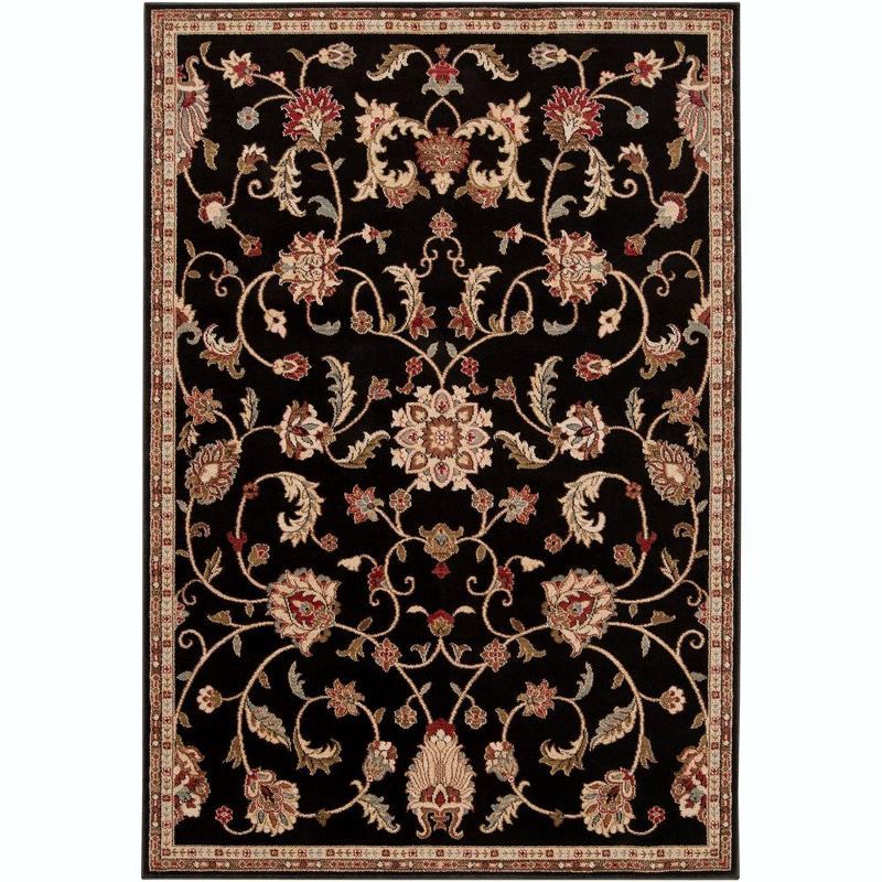 Hand-Knotted Black Synthetic Fur 5' x 7' Area Rug