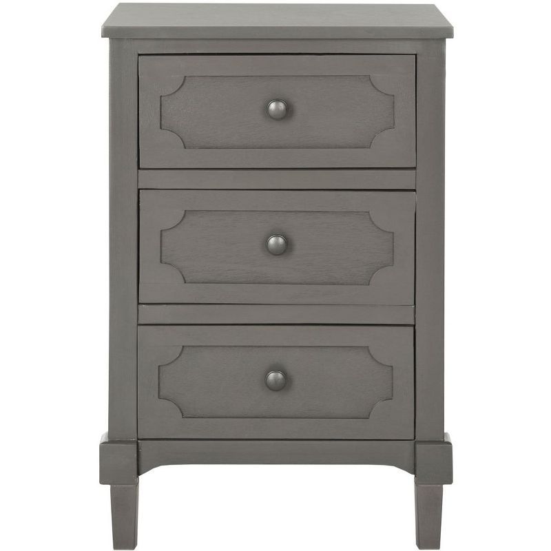 Gray Pine Wood Three Drawer Chest