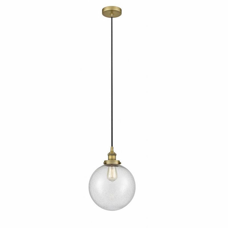 Brushed Brass Mini Pendant Light with Glass Globe Shade