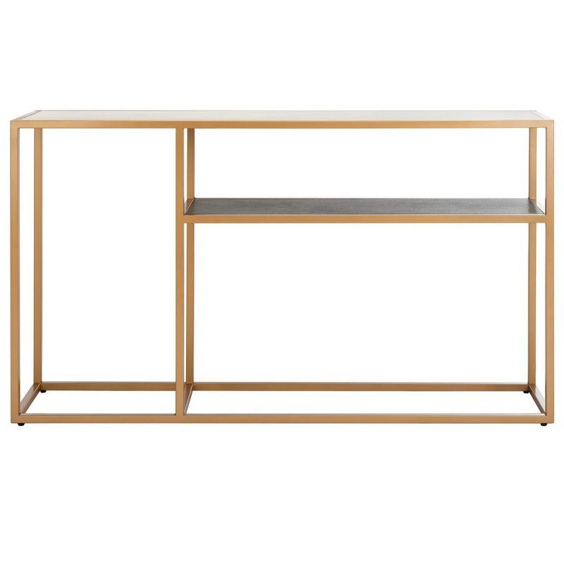 Octavia Transitional 54'' Black & Gold Metal Console Table with Storage