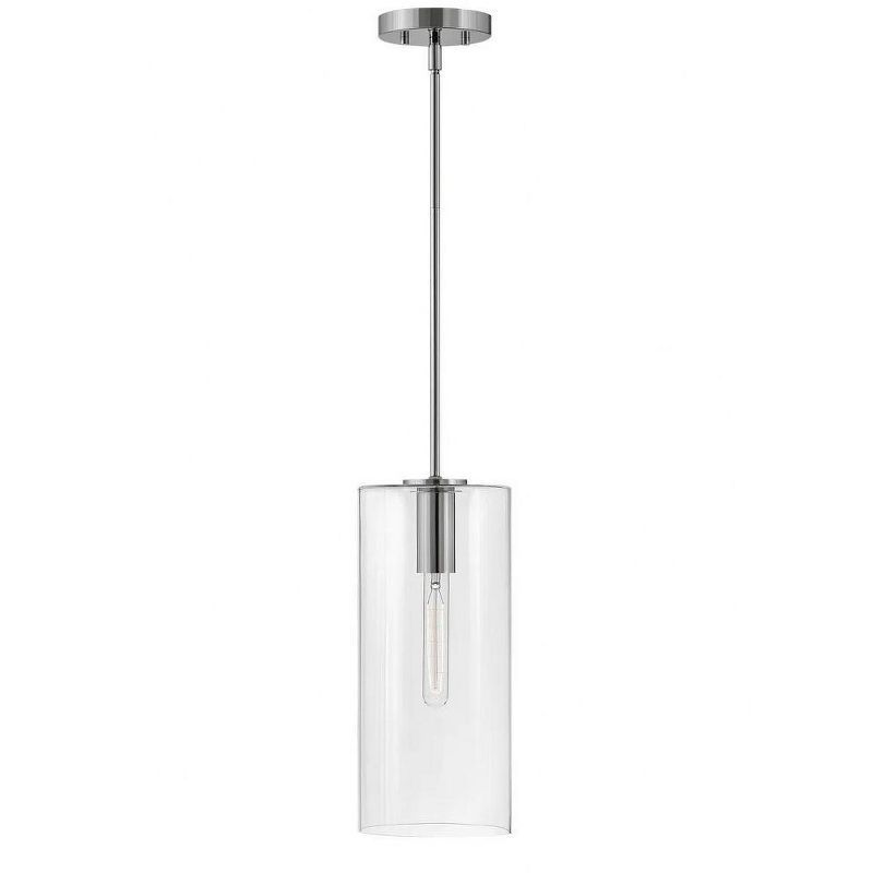 Lark Lane Polished Nickel 1-Light Clear Glass Pendant