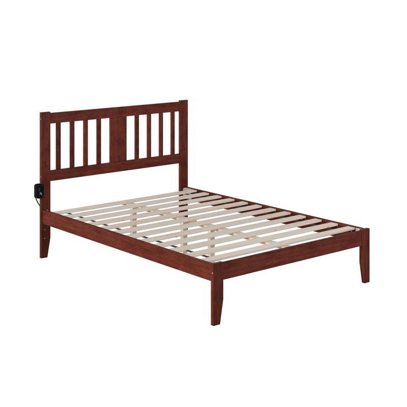 Tahoe Classic Walnut Mission-Inspired Full Bed with USB Charger