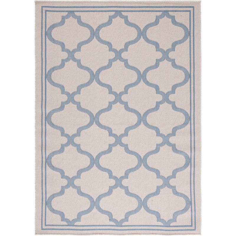 Bermuda Blue and Ivory Synthetic Rectangular Area Rug