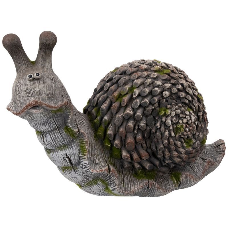 Gray and Green Ceramic Snail Garden Statue - 15"