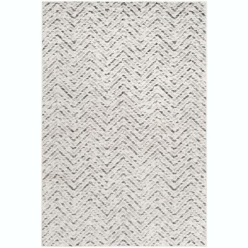 Ivory Rectangular Hand-knotted Synthetic Area Rug, 5'1" x 7'6"