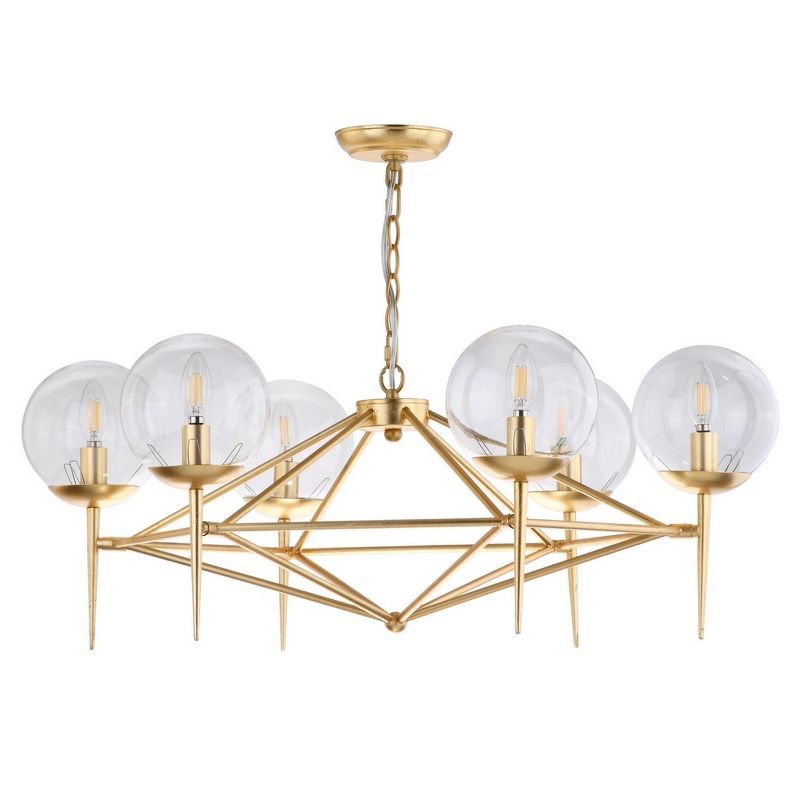 Gold Modern Glam Chandelier with Glass Shades