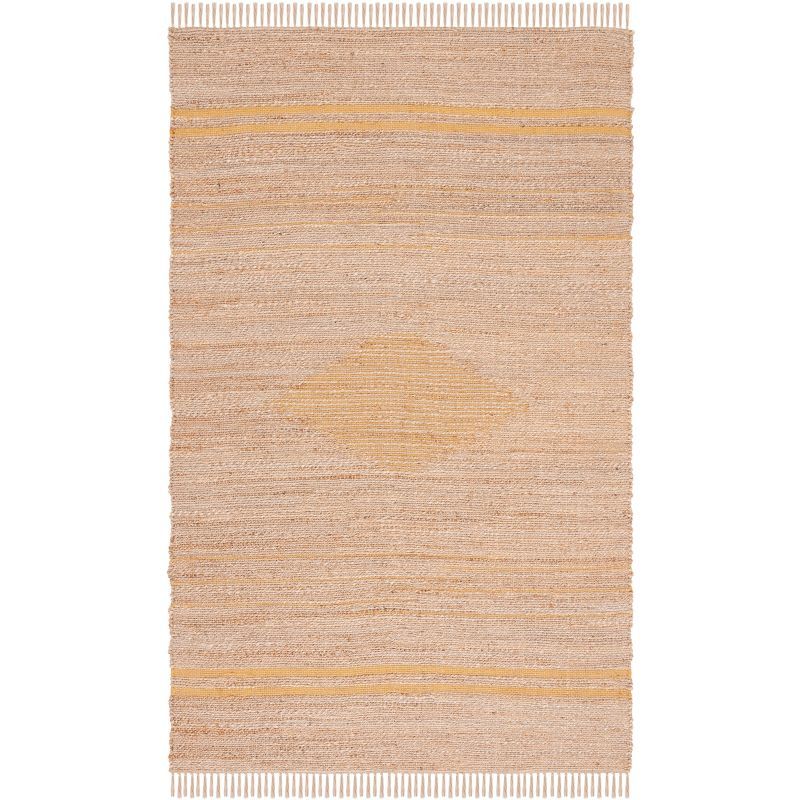 Bohemian Gold & Natural Hand-Woven Jute 9' x 12' Area Rug