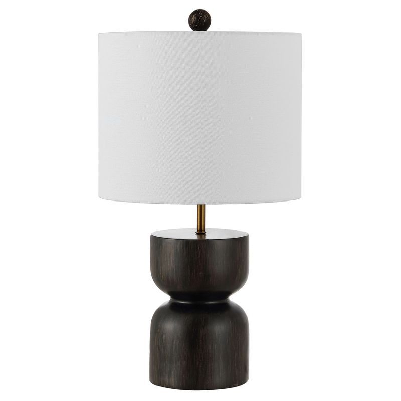 Lastra Dark Brown Resin Table Lamp with White Shade