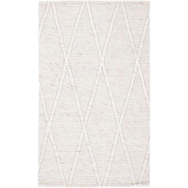 Marbella Ivory Flat Woven Wool and Synthetic Rug, 3' x 5'