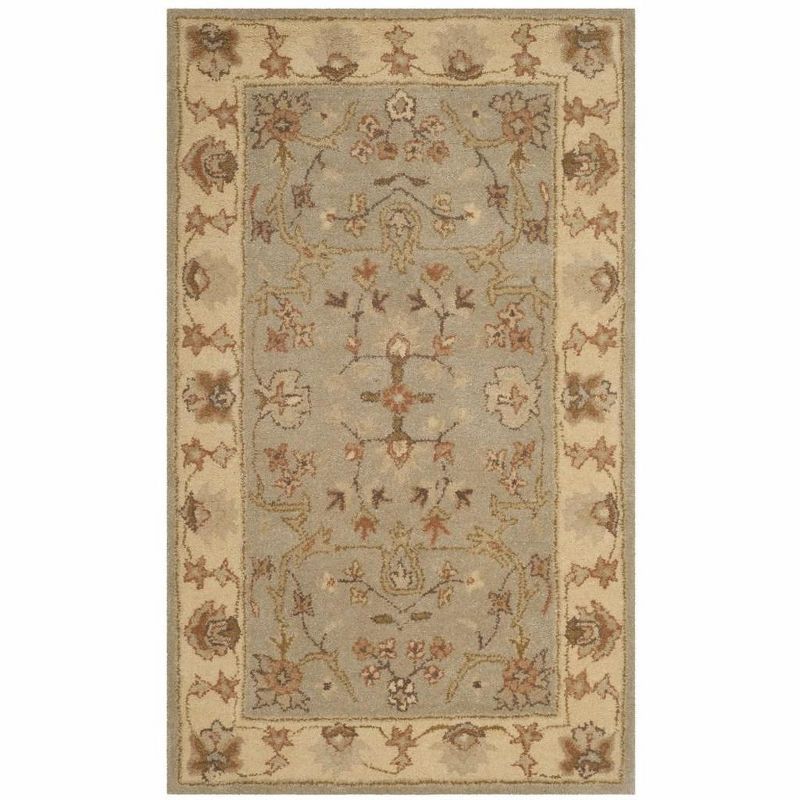 Handmade Light Gray Wool Persian Area Rug 3' x 5'