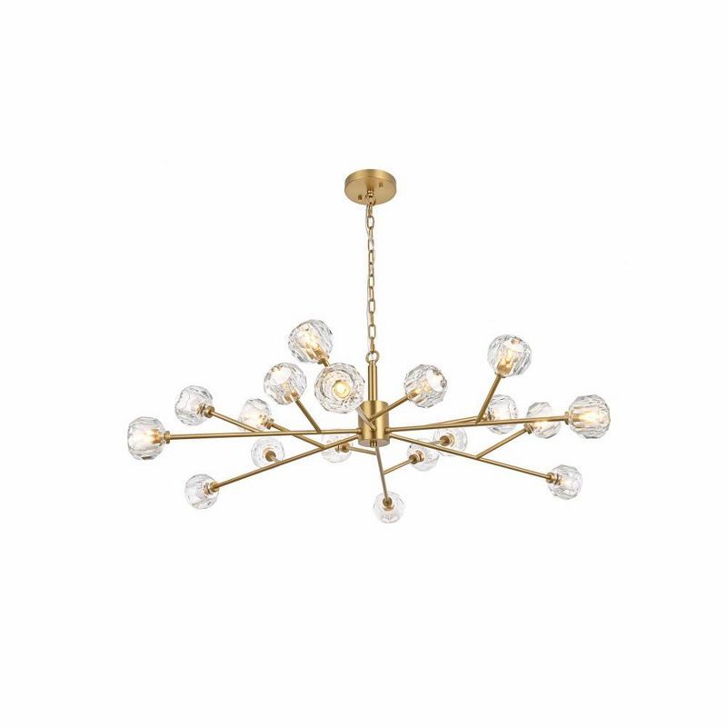 Gold Modern 18-Light Crystal LED Pendant Chandelier