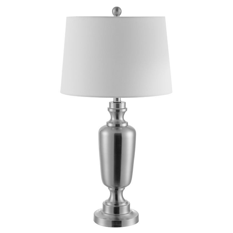 Ezra Nickel Iron Table Lamp with White Shade