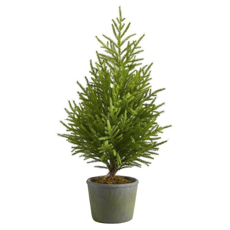 3ft Green Pine Artificial Christmas Tree in Decorative Planter