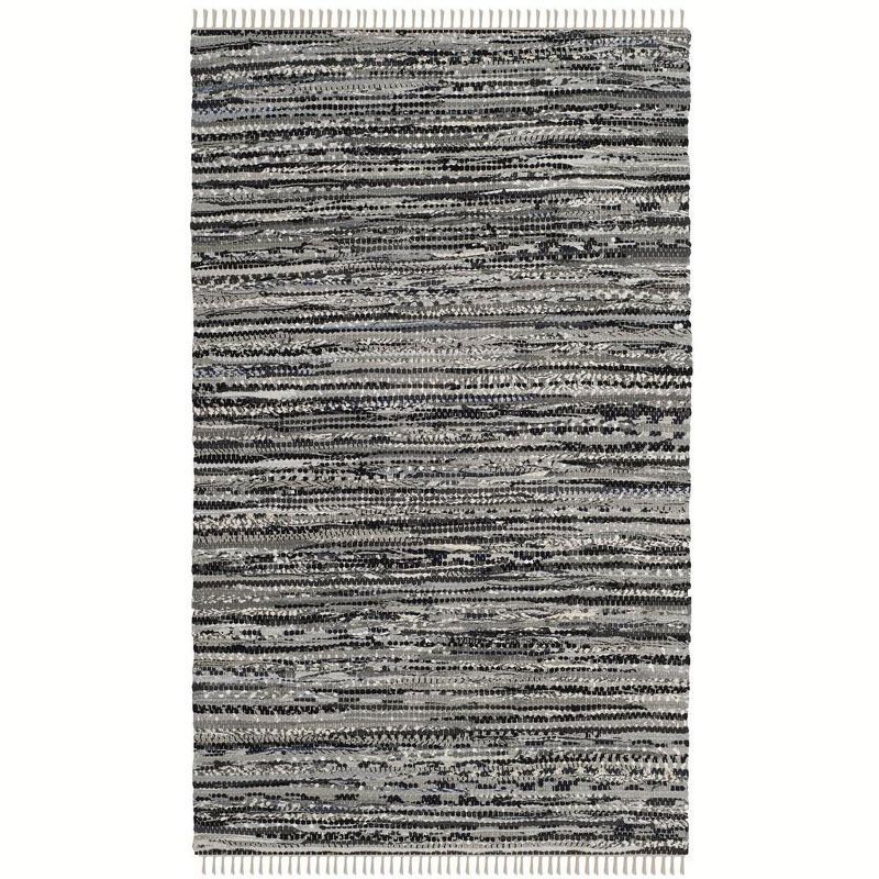 Handmade Gray Wool Stripe Flat Woven Accent Rug, 2' x 3'