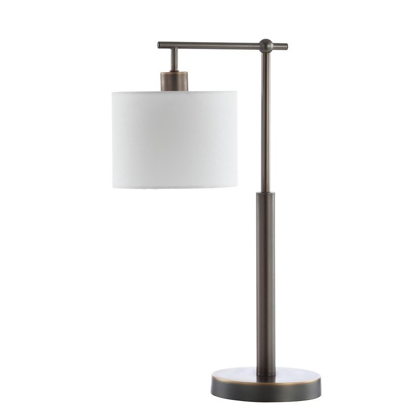 Harlan 22.75" Brown Iron Table Lamp with White Shade