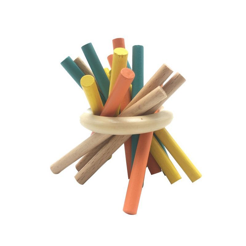 Colorful Wooden Pick Up Sticks and Ring Set for Kids