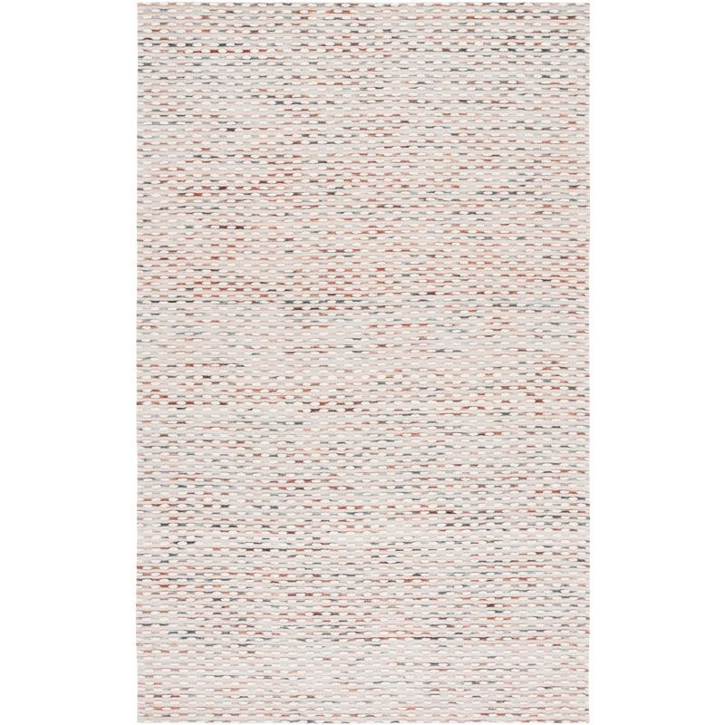 Marbella Beige and Rust Handwoven Wool Area Rug, 3' x 5'