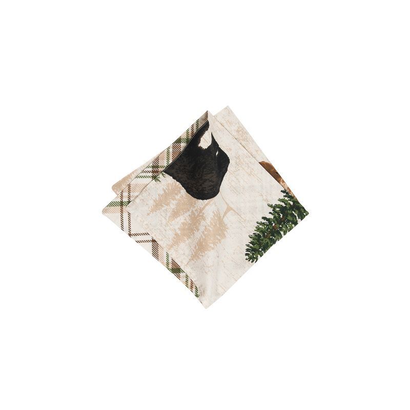 Nolan Pines Cotton Napkin Set with Woodland Design