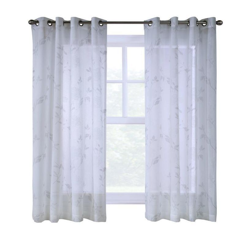 White Sheer Polyester Grommet Window Panel 50" x 63"