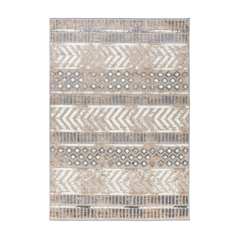 Bohemian Bliss Geometric Beige Indoor/Outdoor 7'10" x 10' Rug