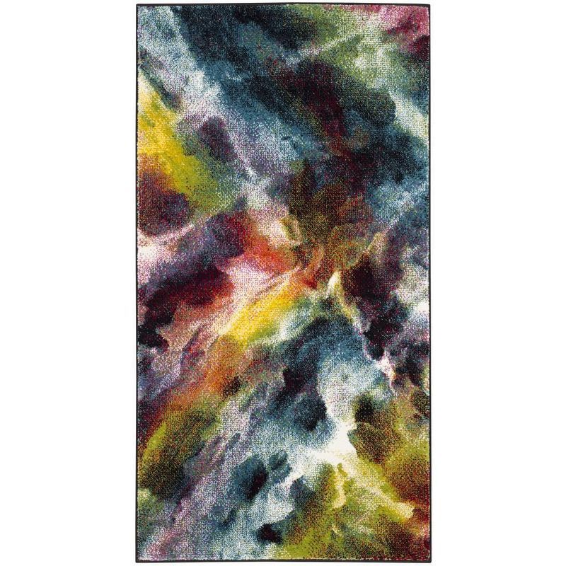 Galaxy Multicolor Abstract Synthetic Area Rug 2'7" x 5'